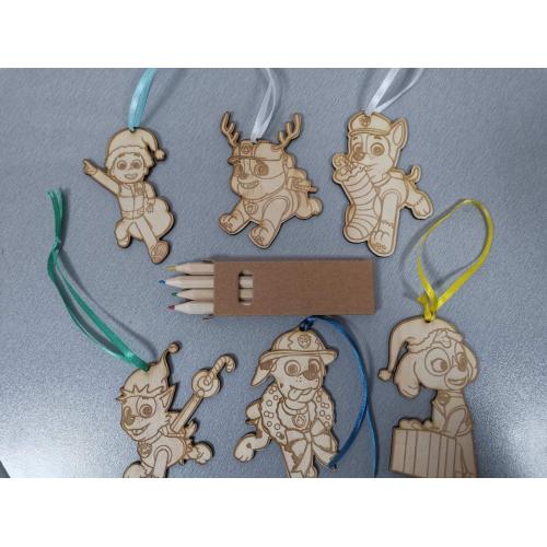 СЕТ ОТ КОЛЕДНИ ФИГУРКИ пес патрул ЗА ОЦВЕТЯВАНЕ + ЦВЕТНИ МОЛИВИ